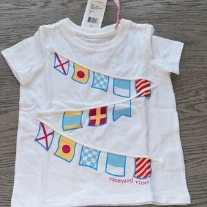 Vineyard Vines Kids Tee with Colorful Nautical Flags burger flag